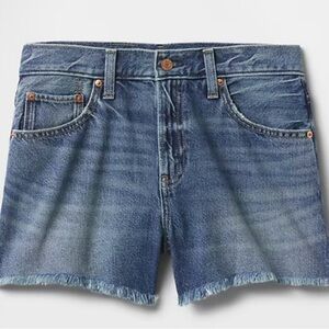 GAP 4" Mid Rise UltraSoft Relaxed Cutoff Shorts - Medium Indigo